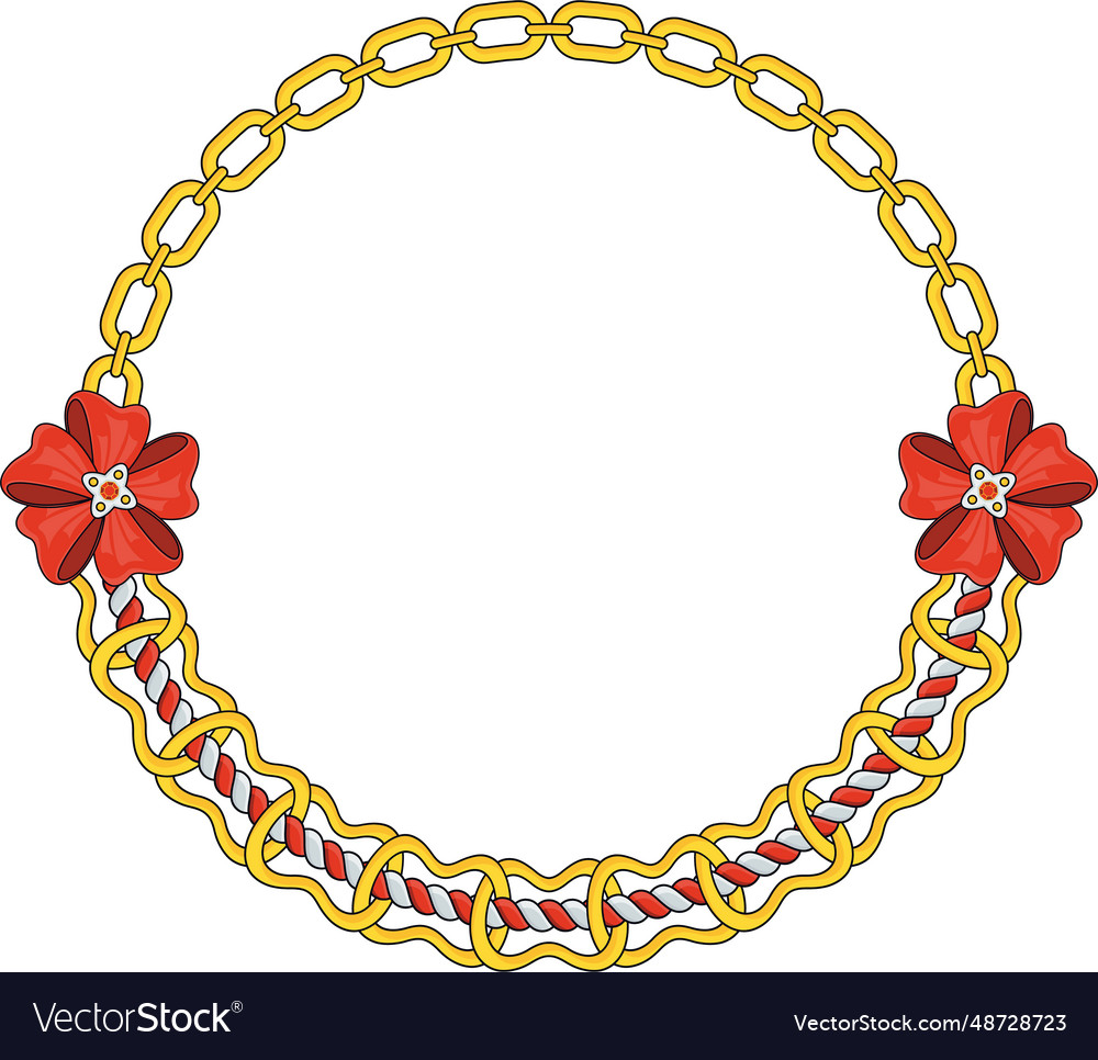 Round chain frame circle chains border boho