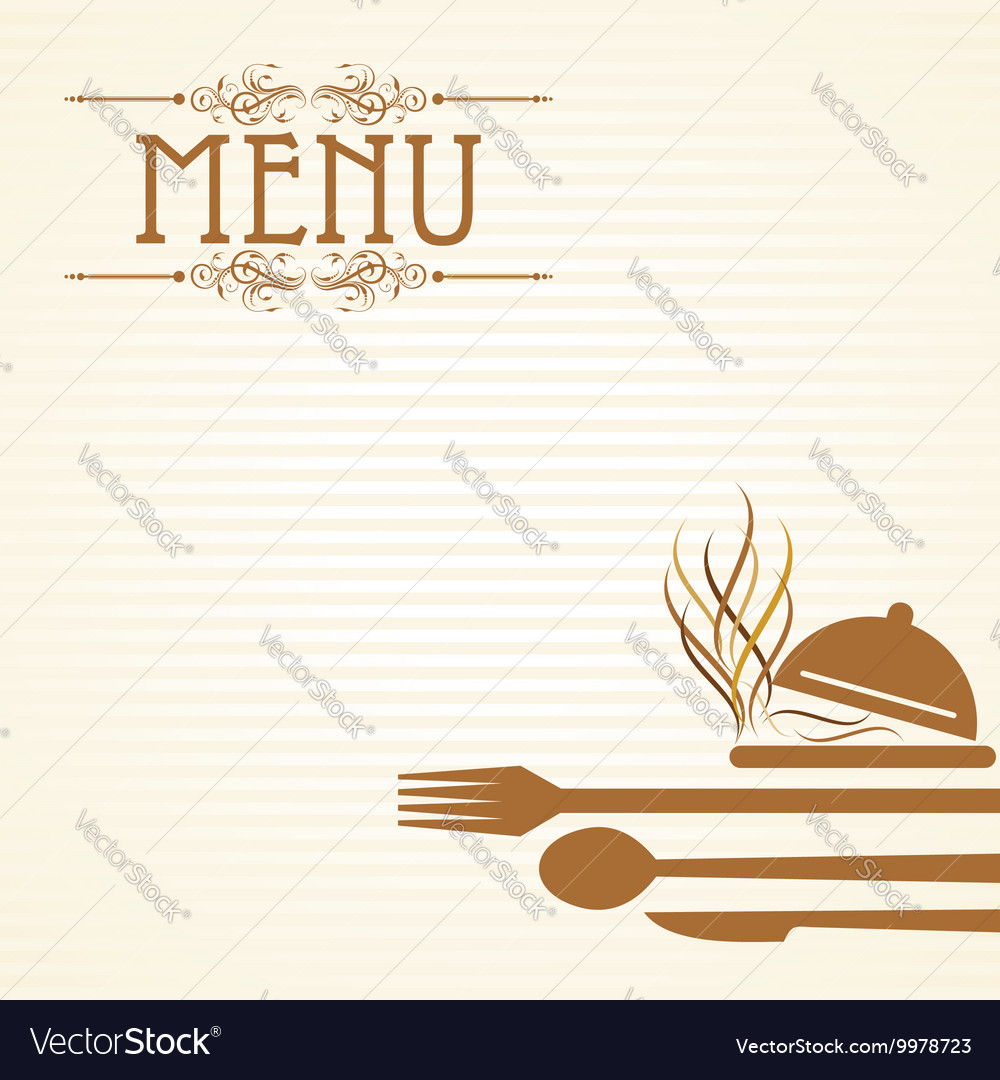 Template For Menu Card With Cutler Royalty Free Vector Image