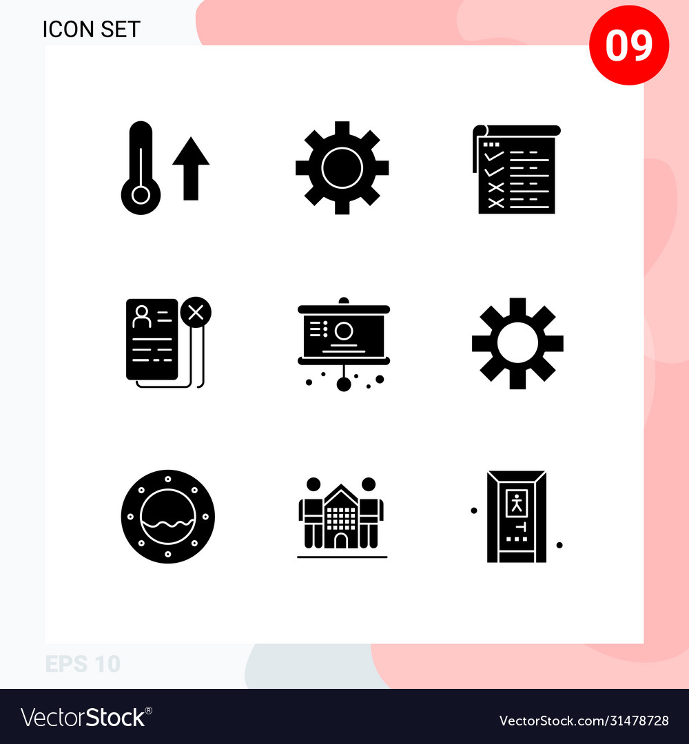9 universal solid glyphs set for web and mobile