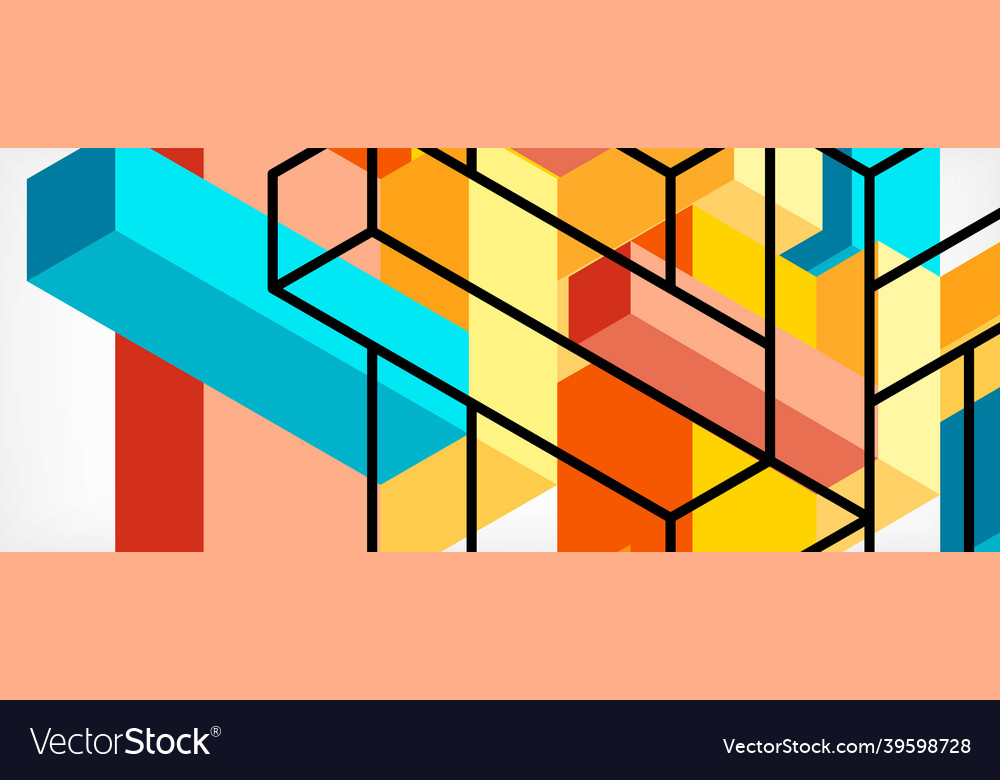 Abstract background 3d cubes cubic elements vector image Abstract background 3d cubes cubic elements