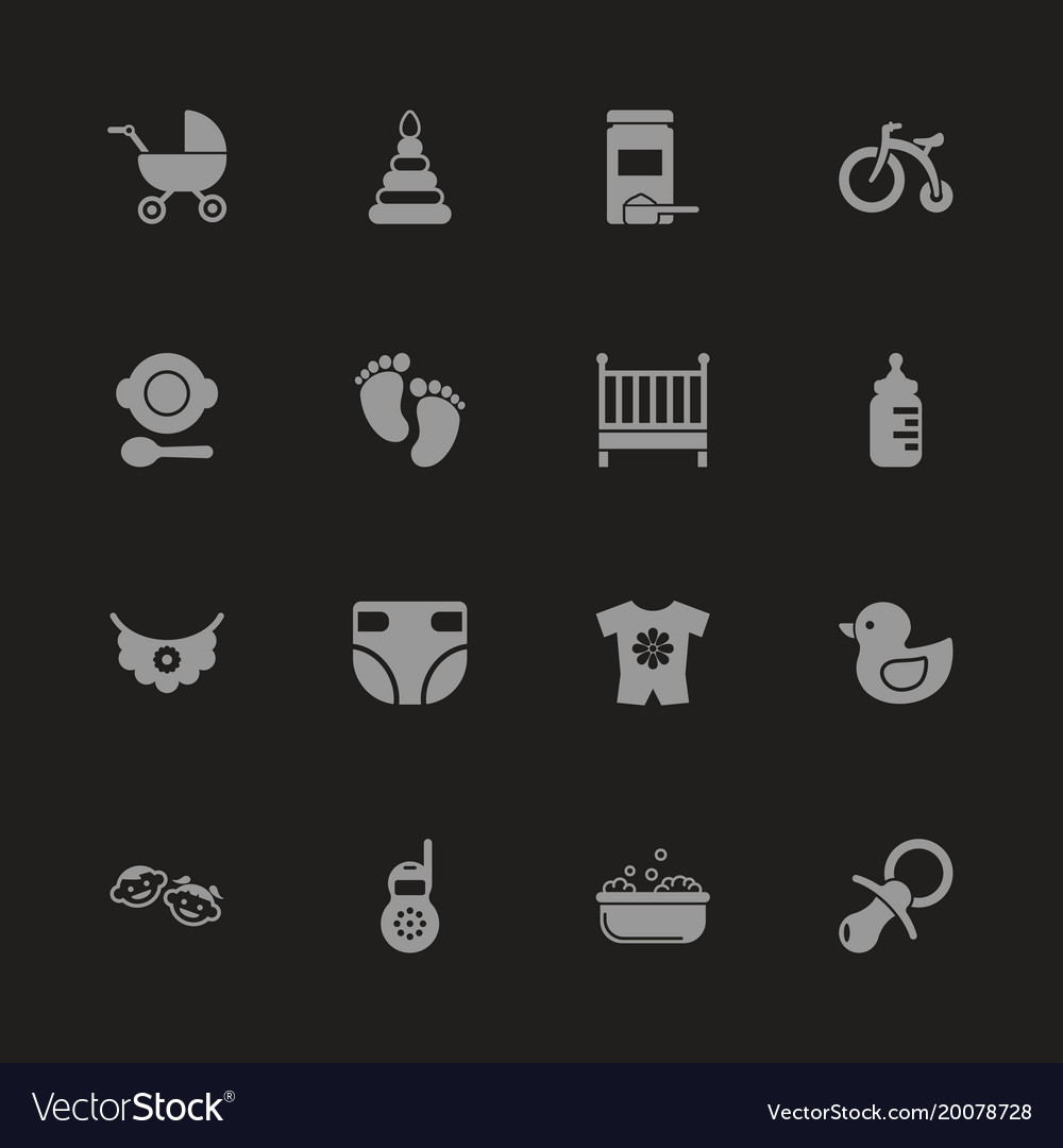 Baby - flat icons Royalty Free Vector Image - VectorStock