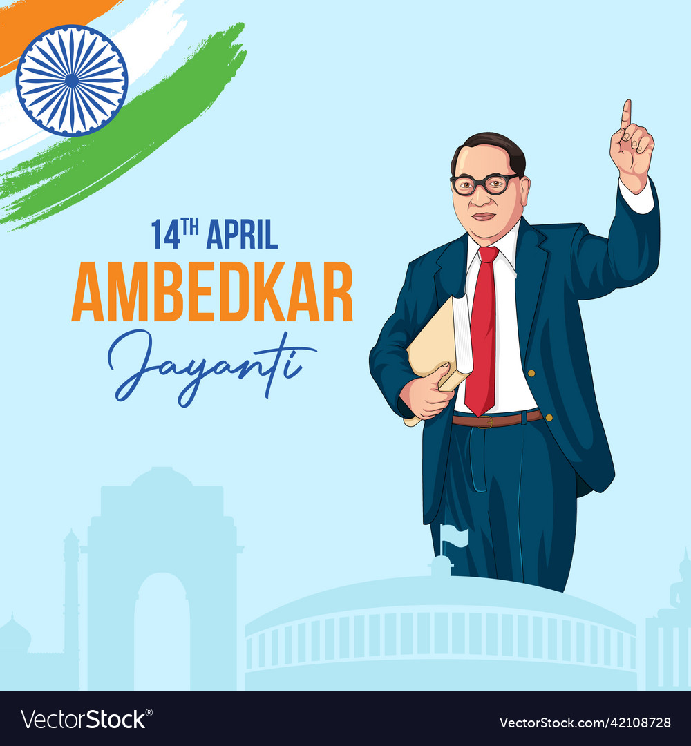 Banner design of happy ambedkar jayanti Royalty Free Vector