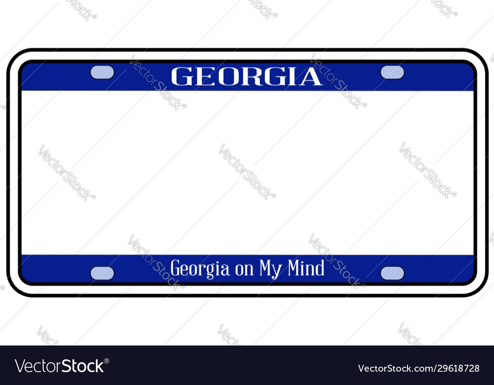 Blank georgia license plate Royalty Free Vector Image