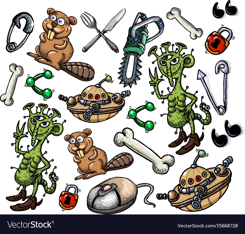 Cartoon characters seamless pattern
