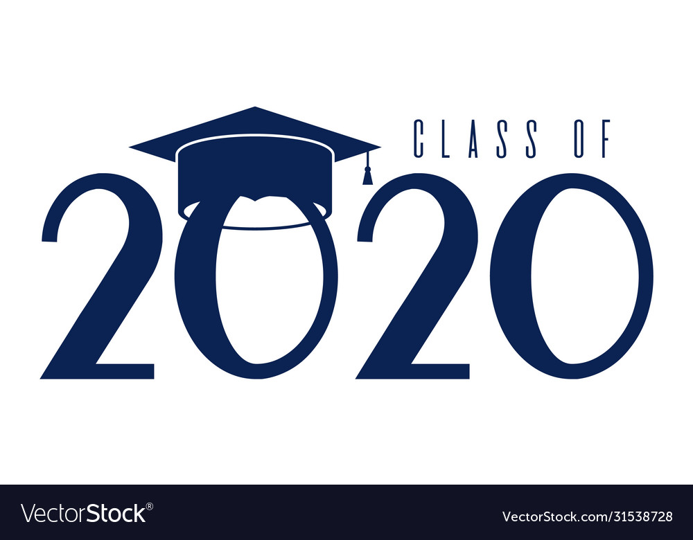 Class 2020 with graduation cap congratulations Vector Image