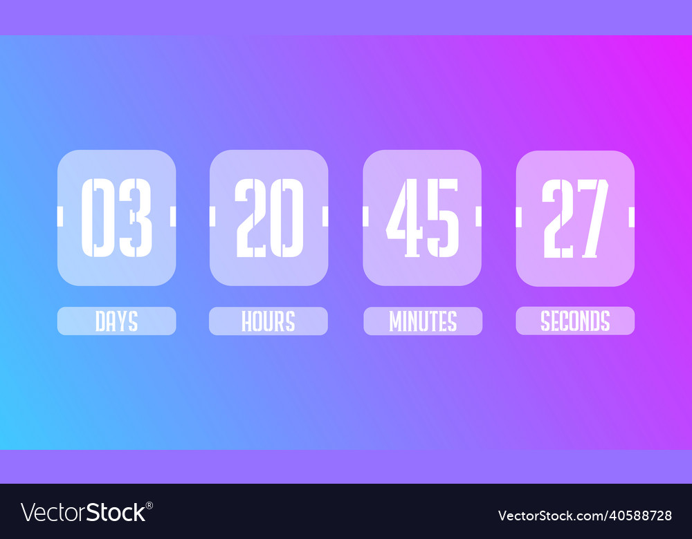 Countdown web site flat template digital vector image Countdown web site flat template digital