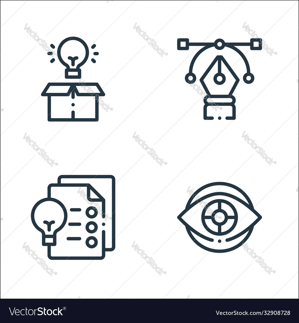 Design thinking line icons linear set quality vector image Design thinking line icons linear set quality