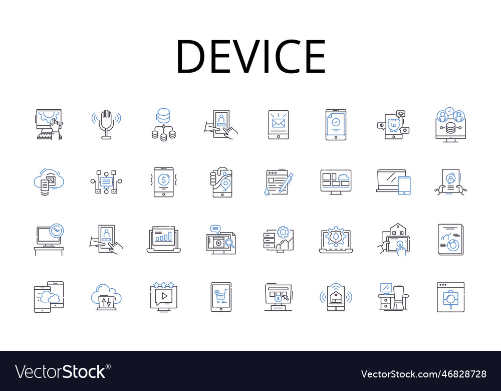 Device line icons collection apparatus appliance