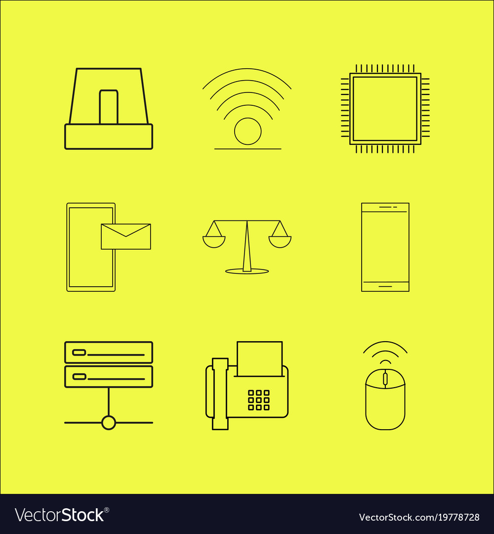 Devices linear icon set simple outline icons