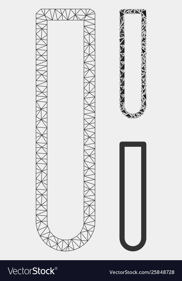 Empty test tube mesh 2d model and triangle vector image Empty test tube mesh 2d model and triangle