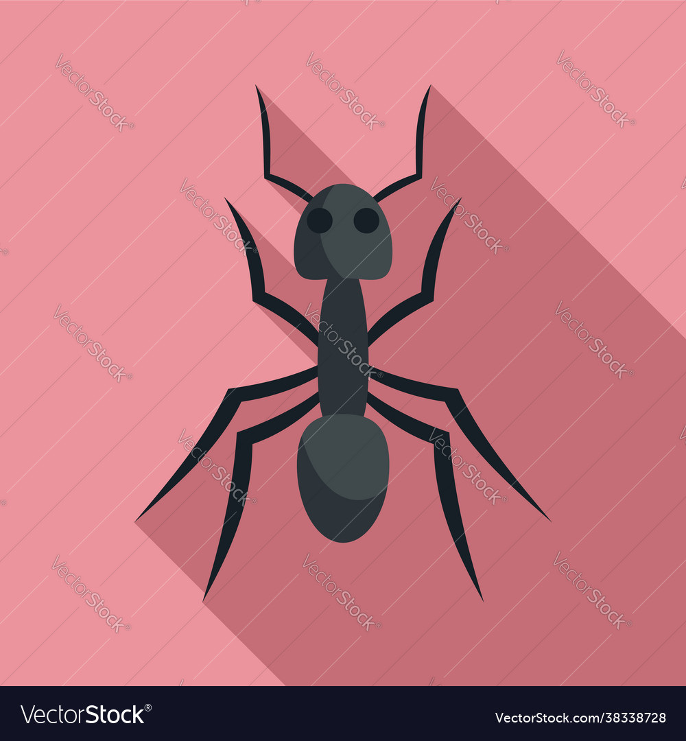 Fauna Ant Icon Flat Style Royalty Free Vector Image