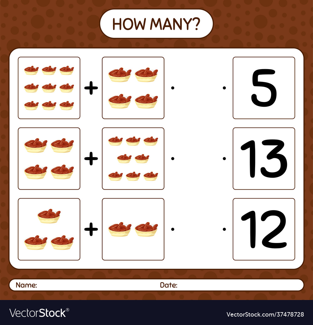 How many counting game with bowl dates vector image How many counting game with bowl dates