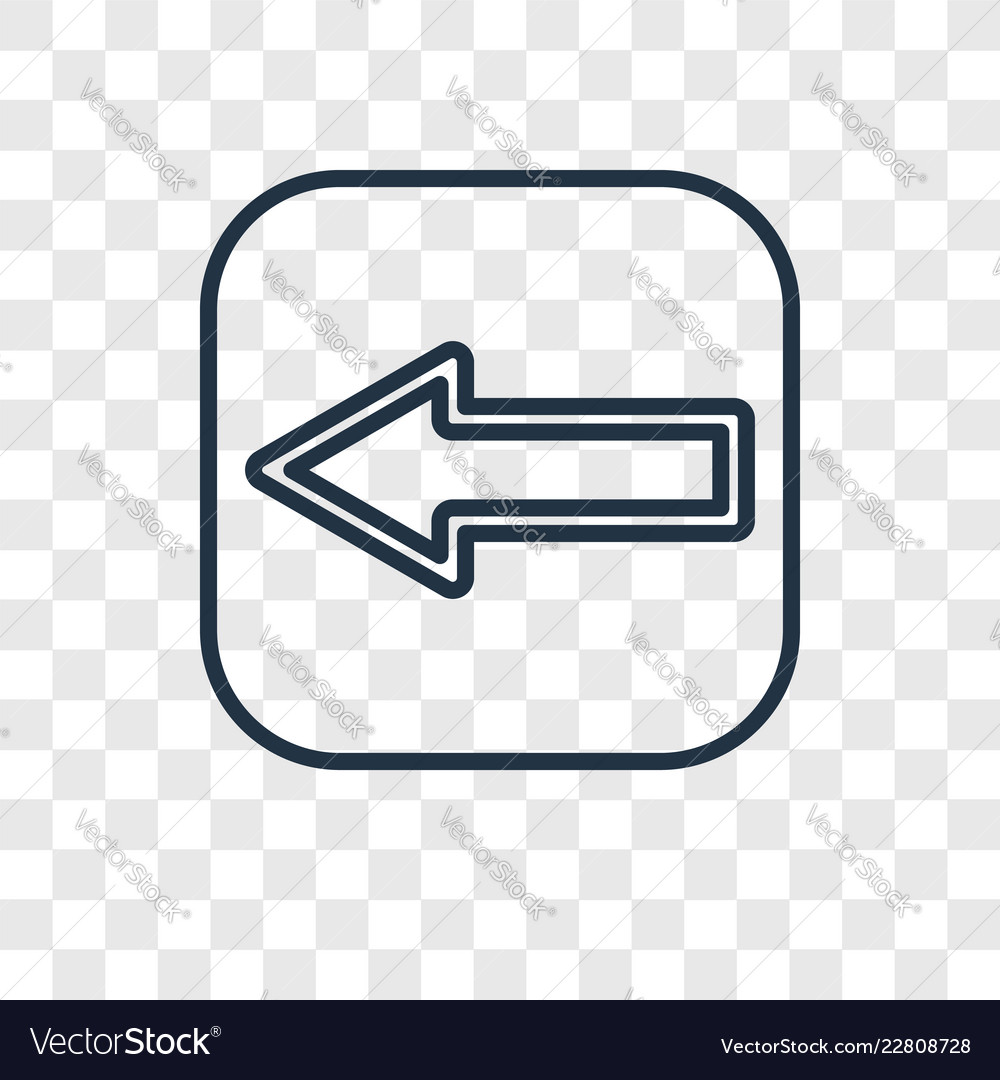 Left arrow concept linear icon isolated