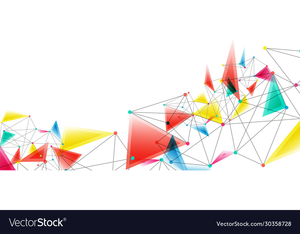 Line points connections triangular technology Vector Image Line points connections triangular technology