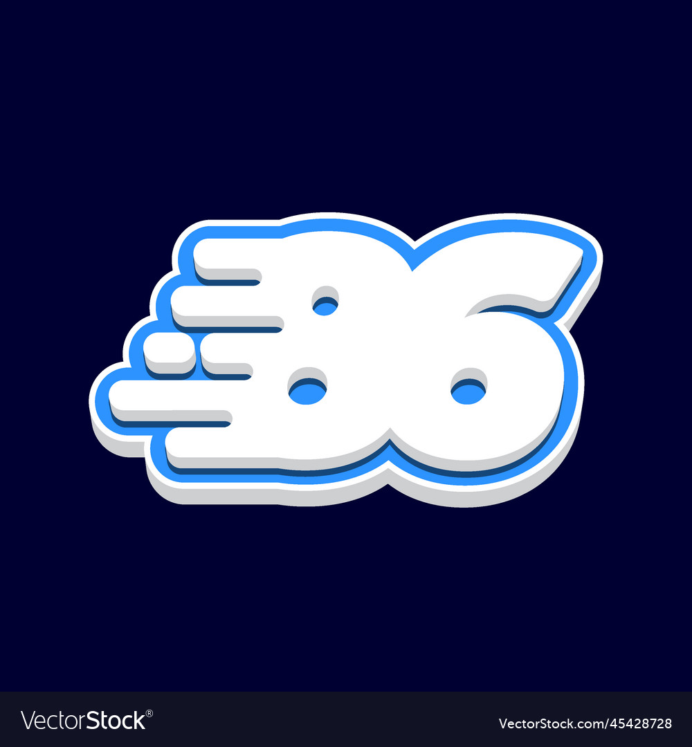 Number 86 3d speed modern icon