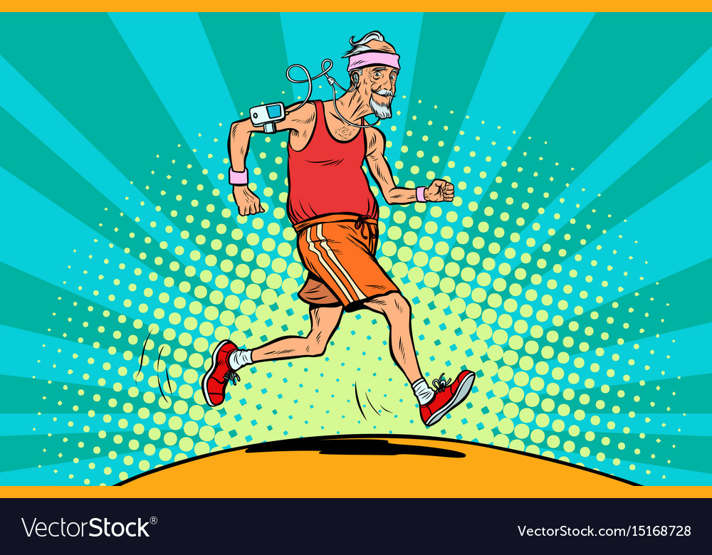 Old Man Runner Healthy Lifestyle Royalty Free Vector Image