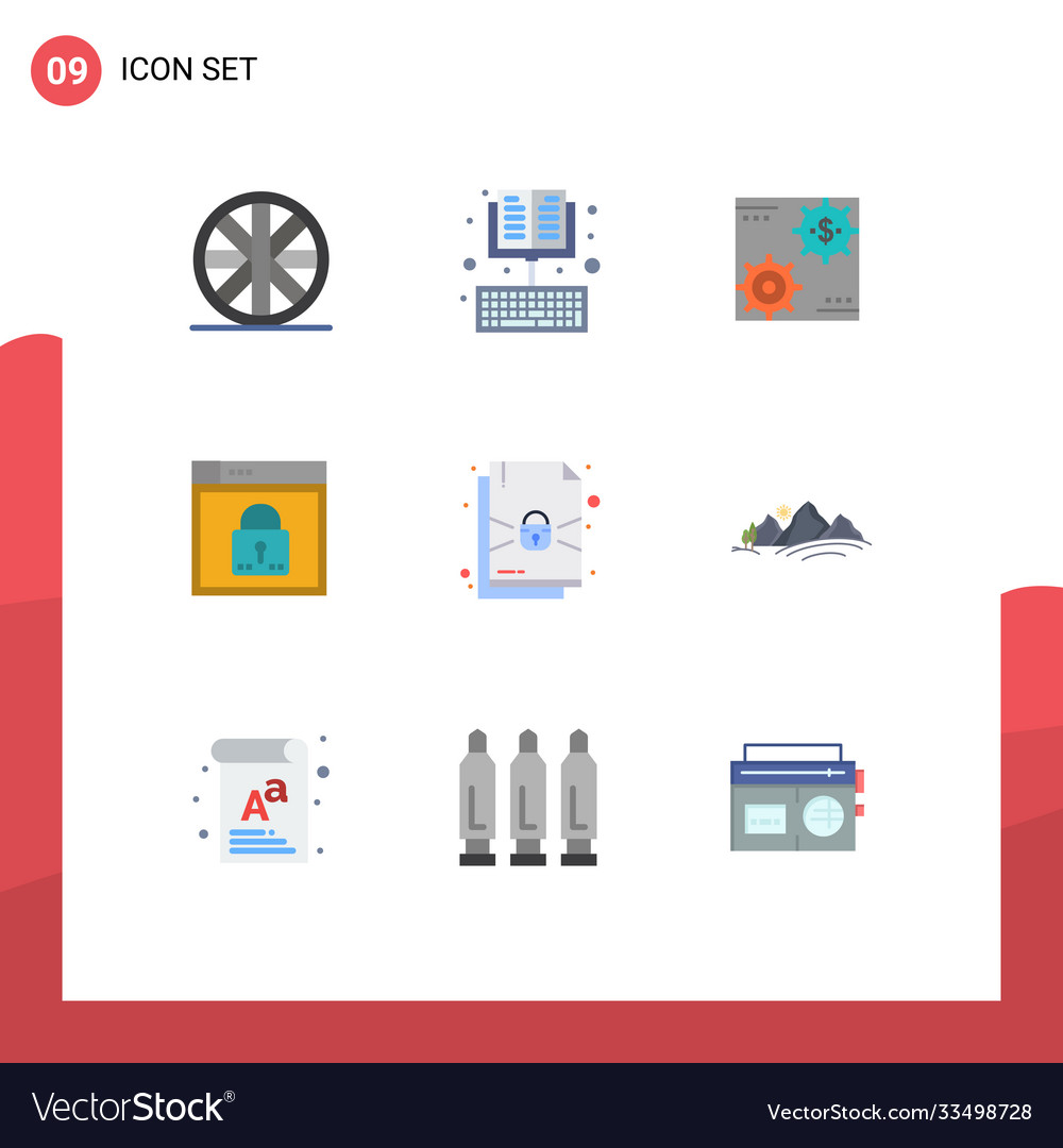 Pack 9 creative flat colors layout secure