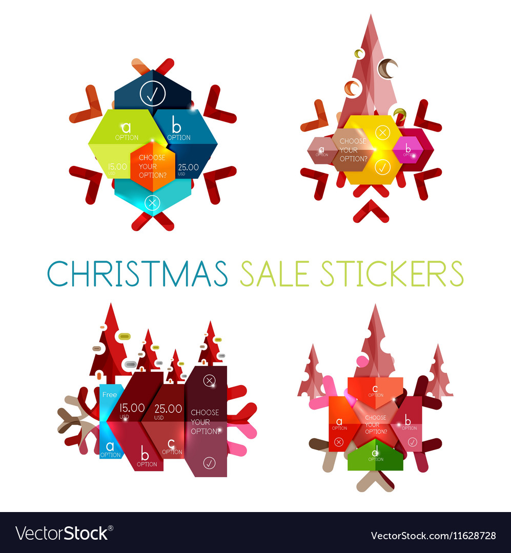 Paper Christmas Greeting Card Banners With Text Vector Image