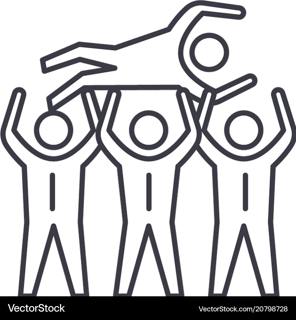 People celebrating line icon sign Royalty Free Vector Image