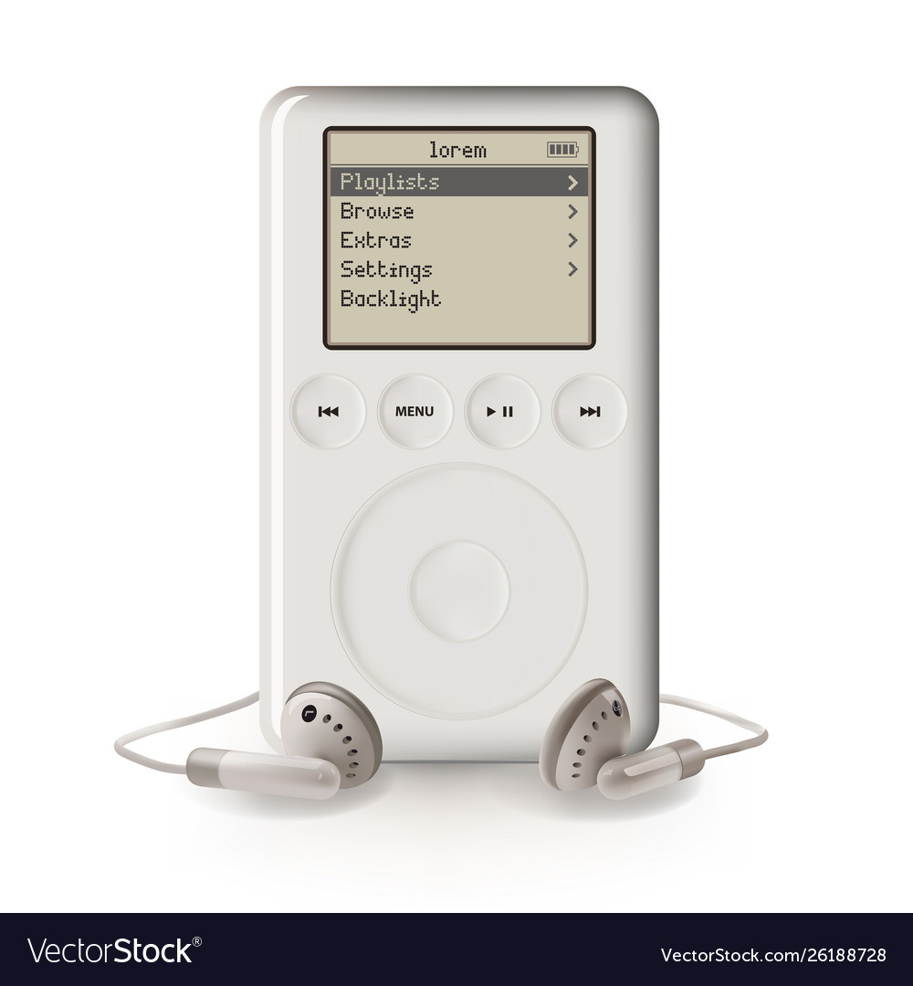 Realistic Mp3 Music Player Gadget Royalty Free Vector Image