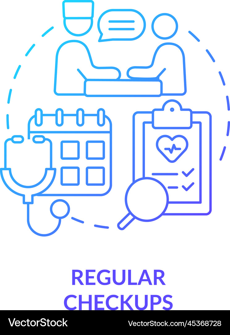 Regular checkup blue gradient concept icon Vector Image
