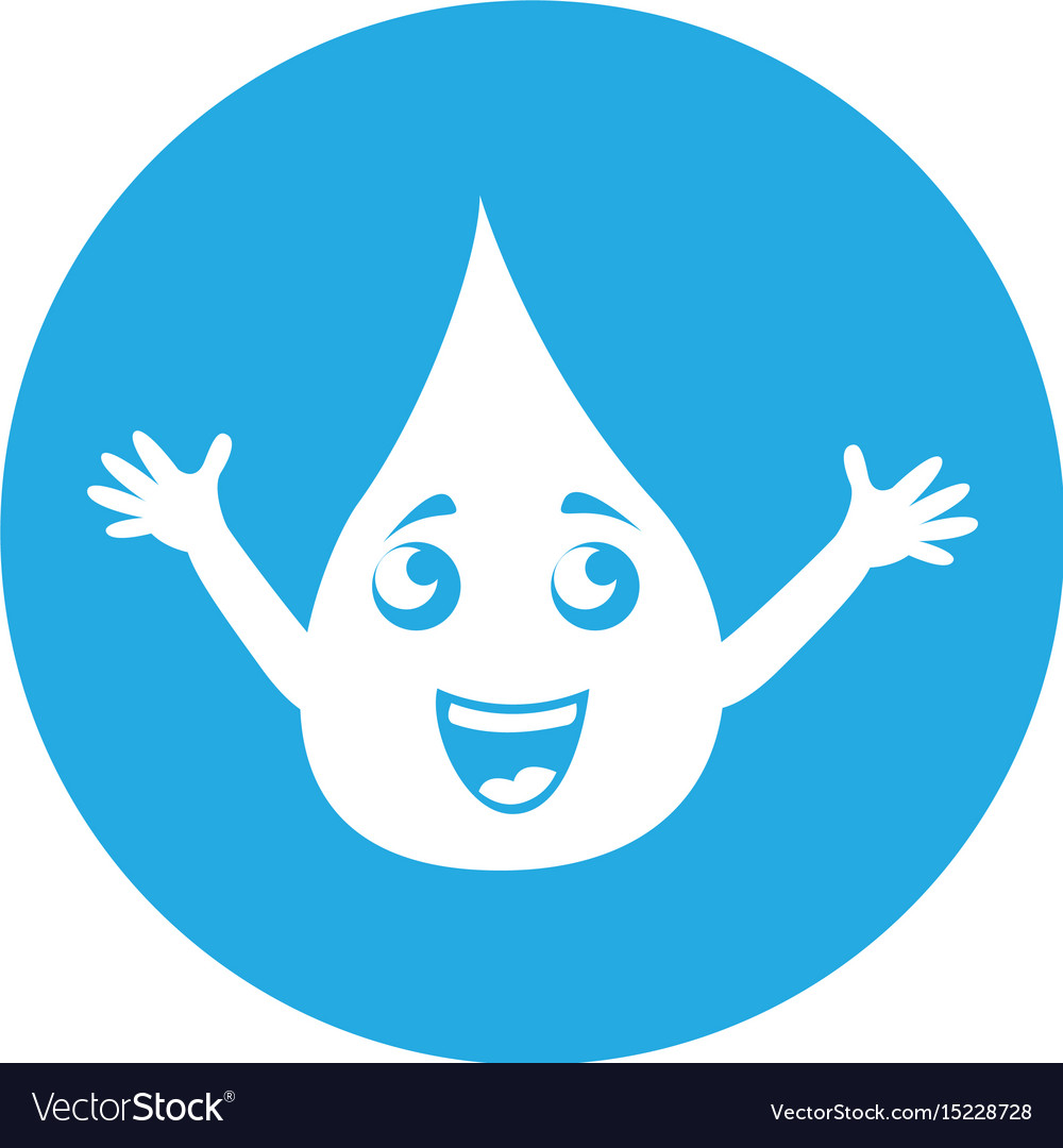 Round icon water drop cartoon Royalty Free Vector Image Round icon water drop cartoon Royalty Free Vector Image