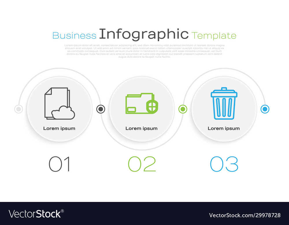 Set line cloud storage text document vector image Set line cloud storage text document