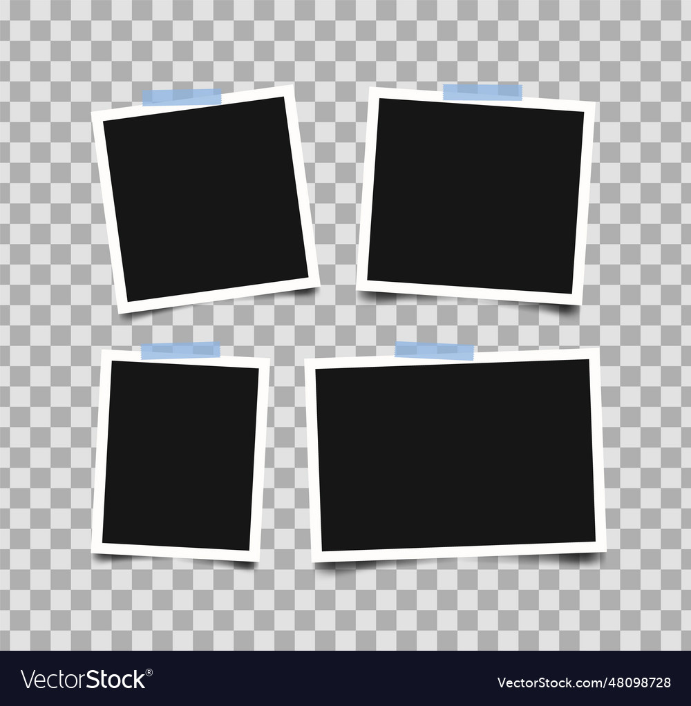 Set of empty photo frames