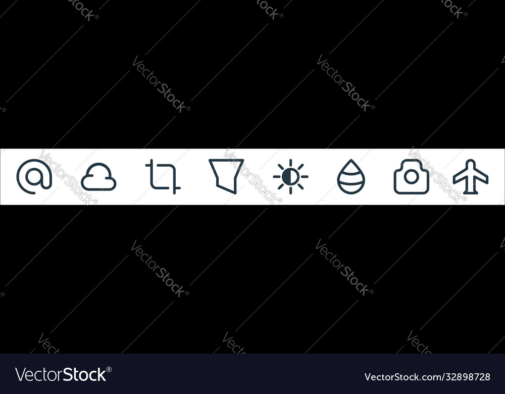 User interface line icons linear set quality vector image User interface line icons linear set quality