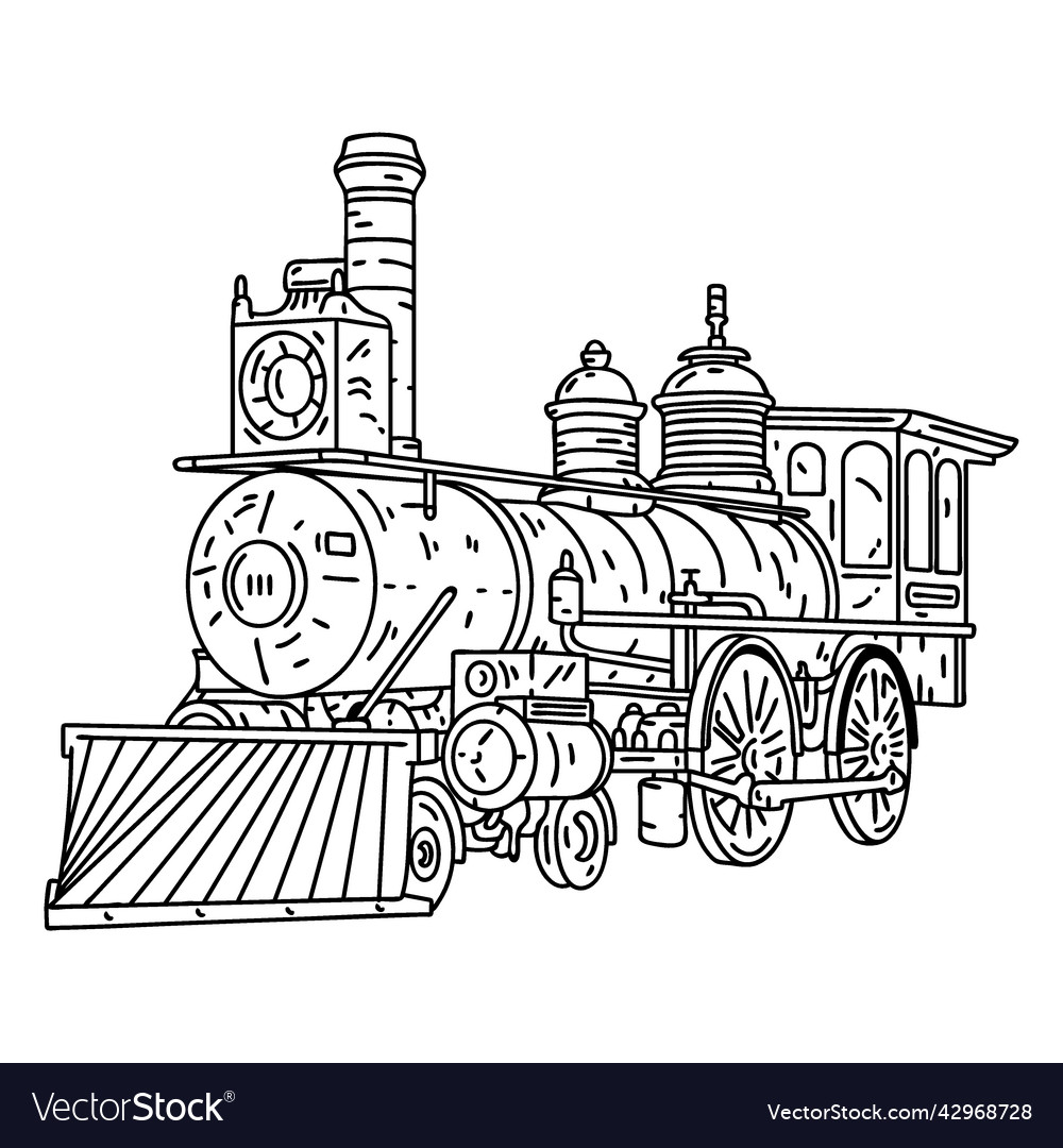 Vintage Train Hand Drawn Royalty Free Vector Image