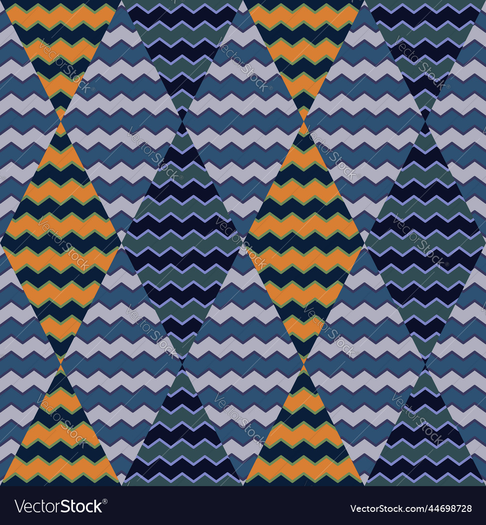 Zig zag wave seamless pattern hand drawn lines vector image Zig zag wave seamless pattern hand drawn lines
