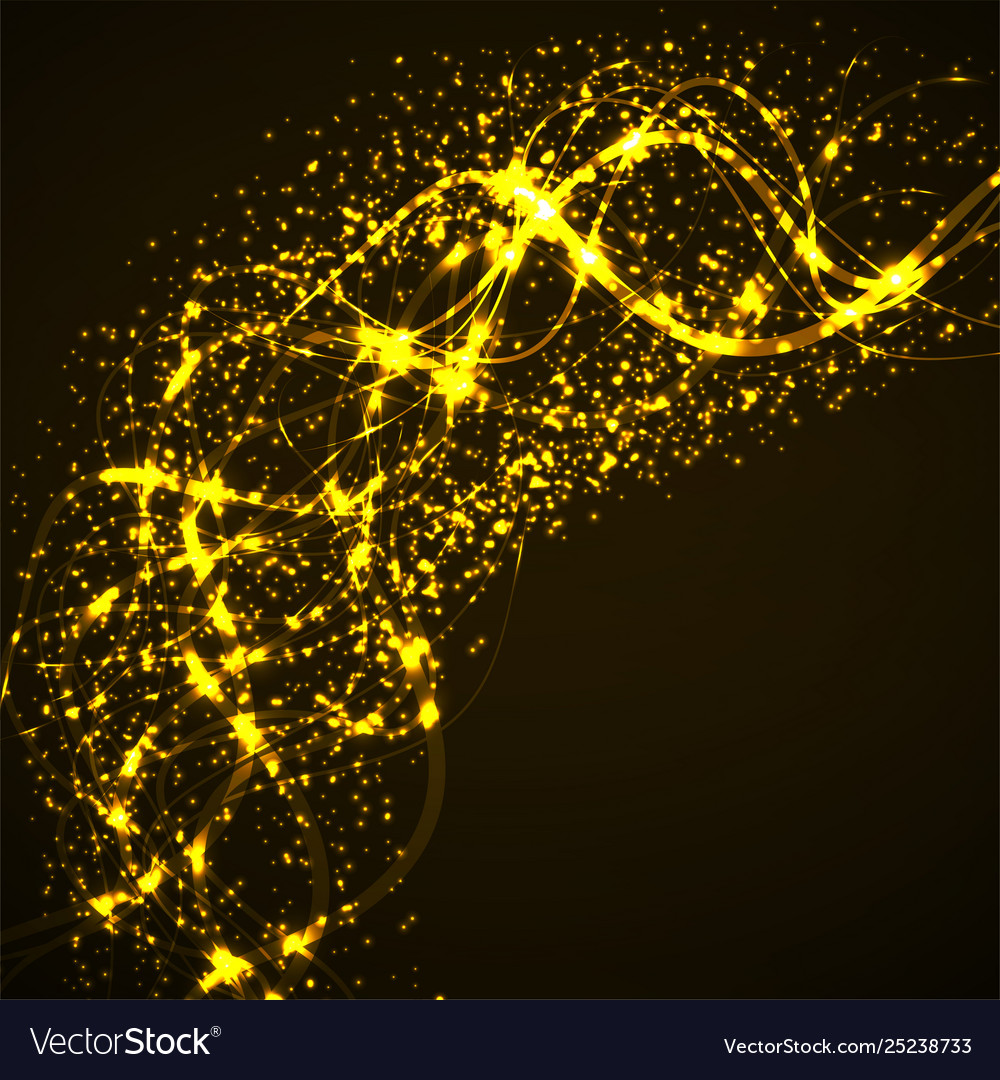 Abstract glowing wavy lines and lights particle