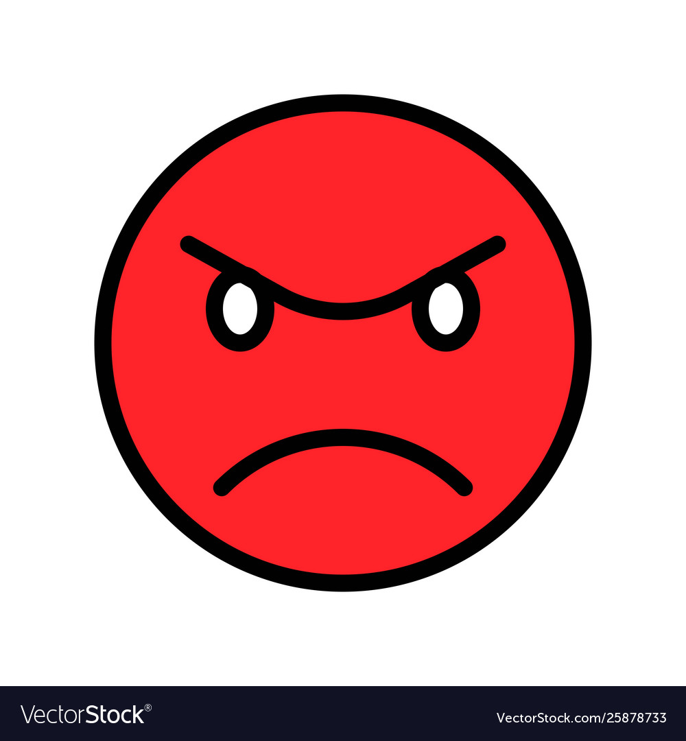 Angry face filled style icon editable outline