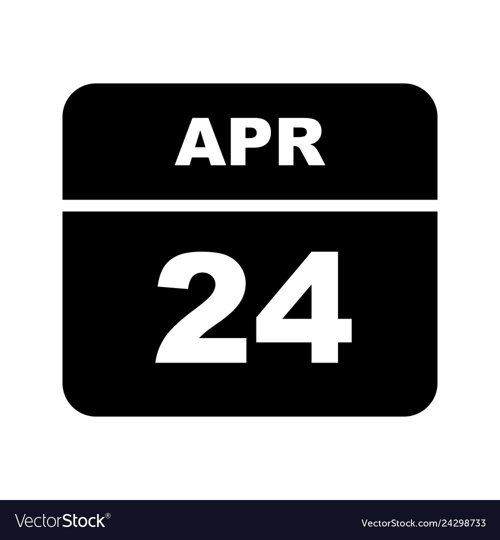 April 24th date on a single day calendar Vector Image