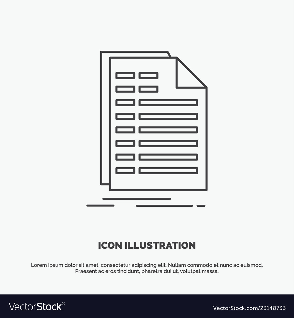Bill excel file invoice statement icon line gray Vector Image Bill excel file invoice statement icon line gray