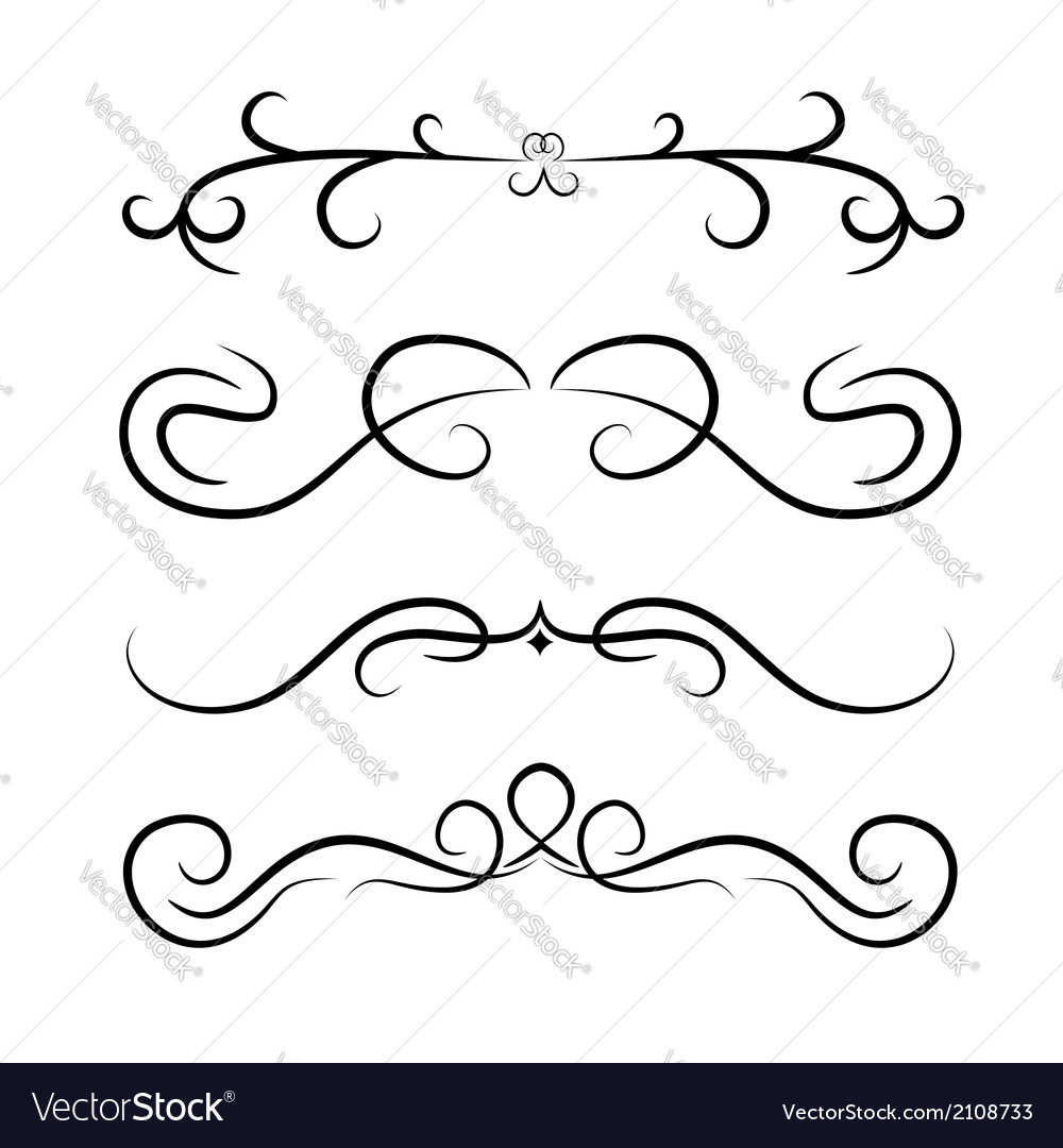 Calligraphic design element set