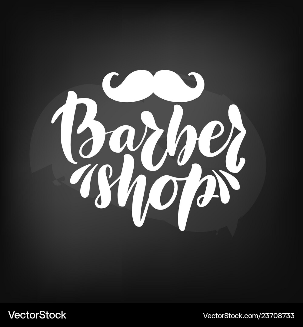 Chalkboard blackboard lettering barber shop Vector Image