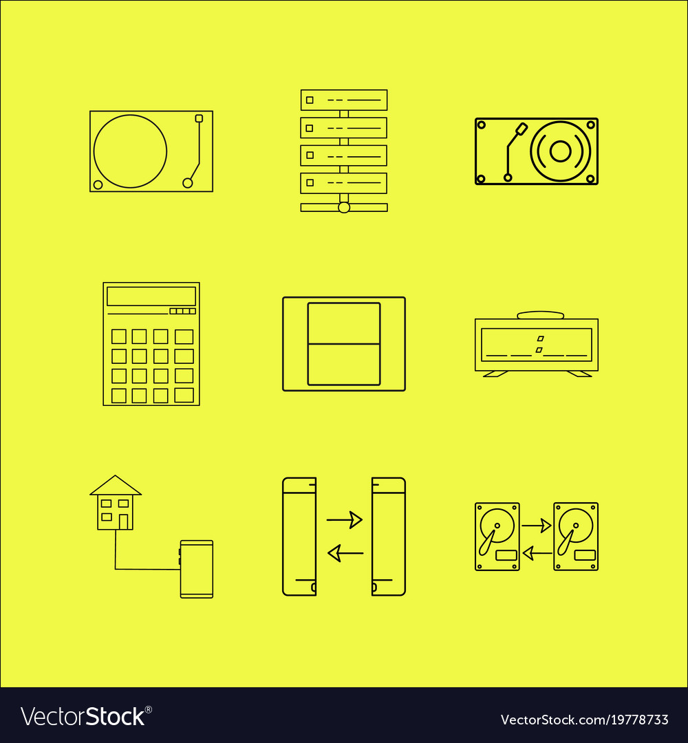 Devices linear icon set simple outline icons