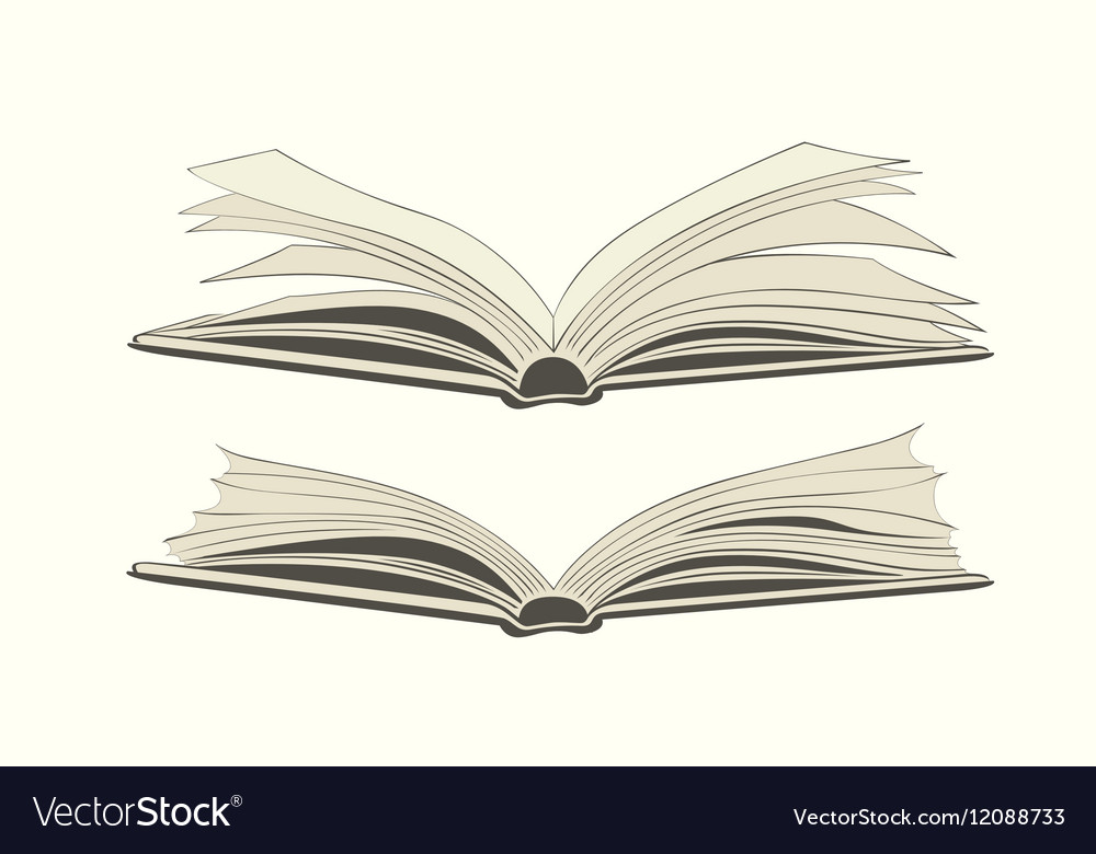 Drawing an open book Royalty Free Vector Image