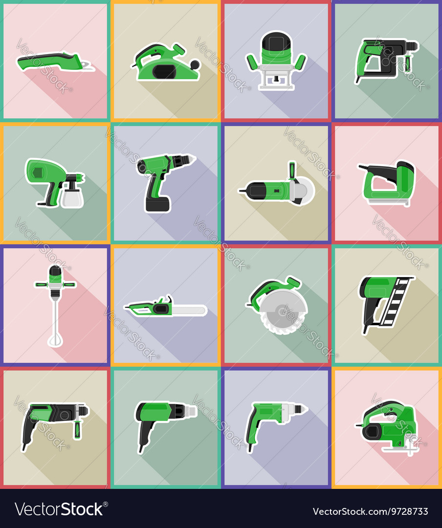 Elektrische Reparatur-Werkzeuge flache Icons 18