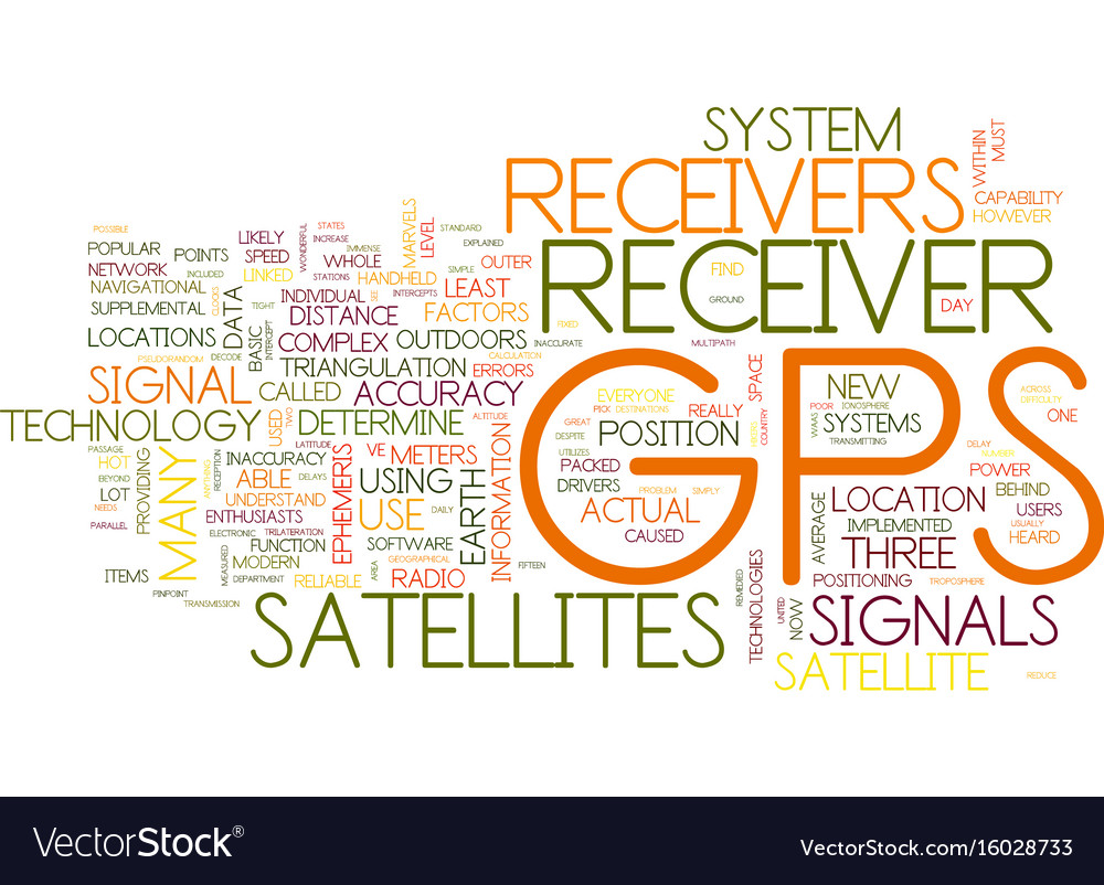 Gps receivers explained text background word Vector Image