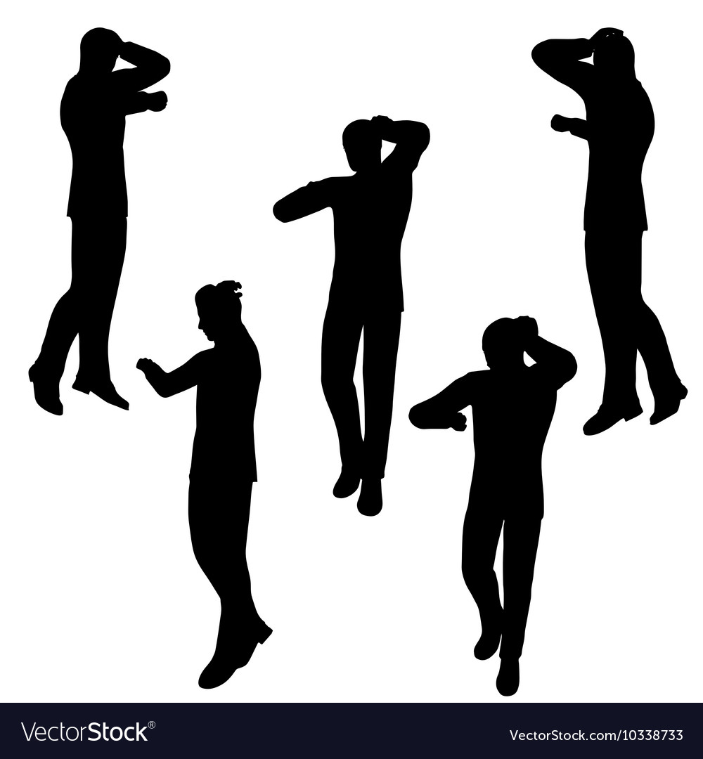 Man silhouette in anxious pose Royalty Free Vector Image