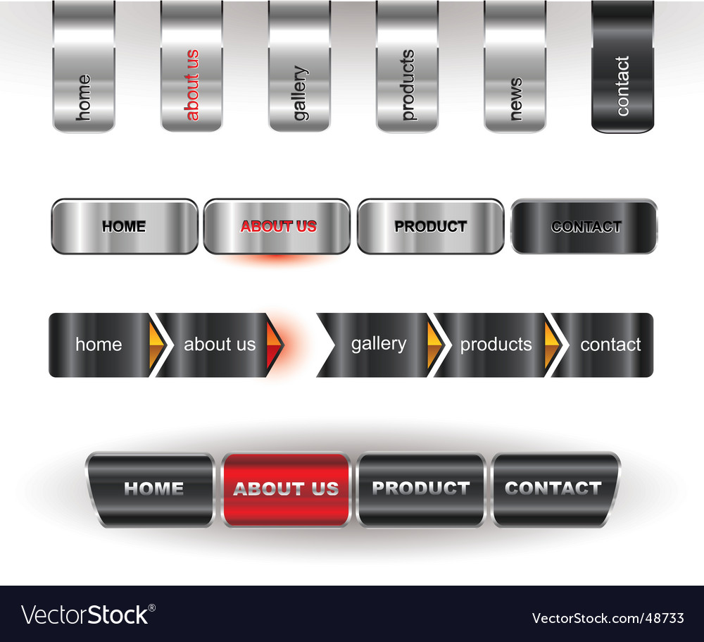Metallic Website Buttons