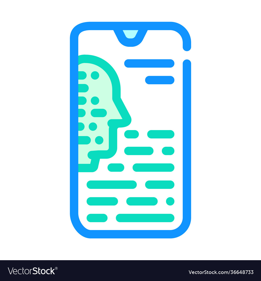 Mobile bot color icon line vector image Mobile bot color icon line