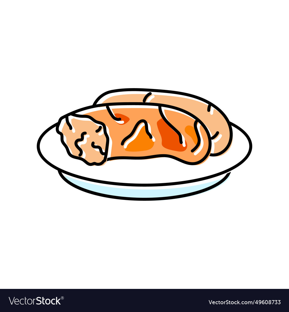 Ratatouille french cuisine color icon vector image Ratatouille french cuisine color icon