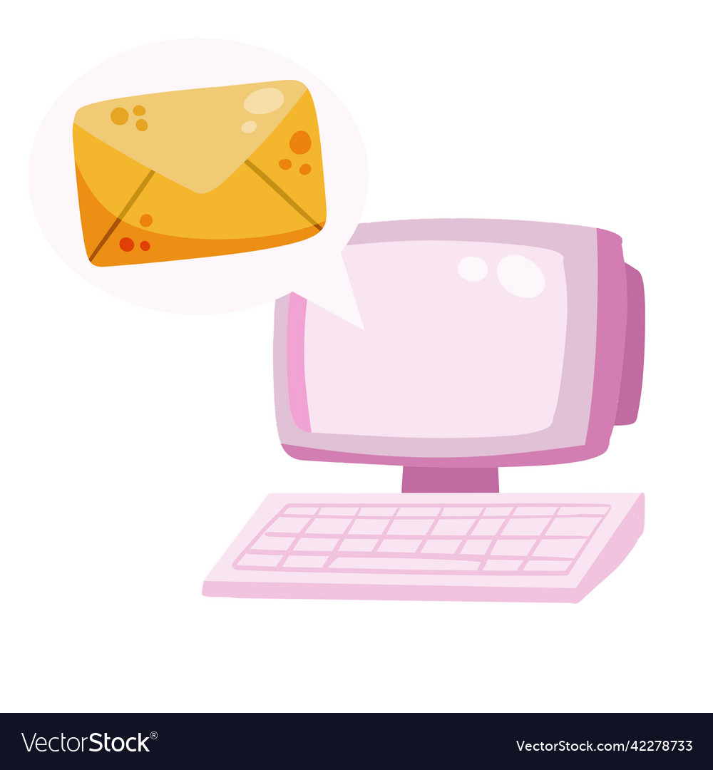 Retro computer sending and receiving an email