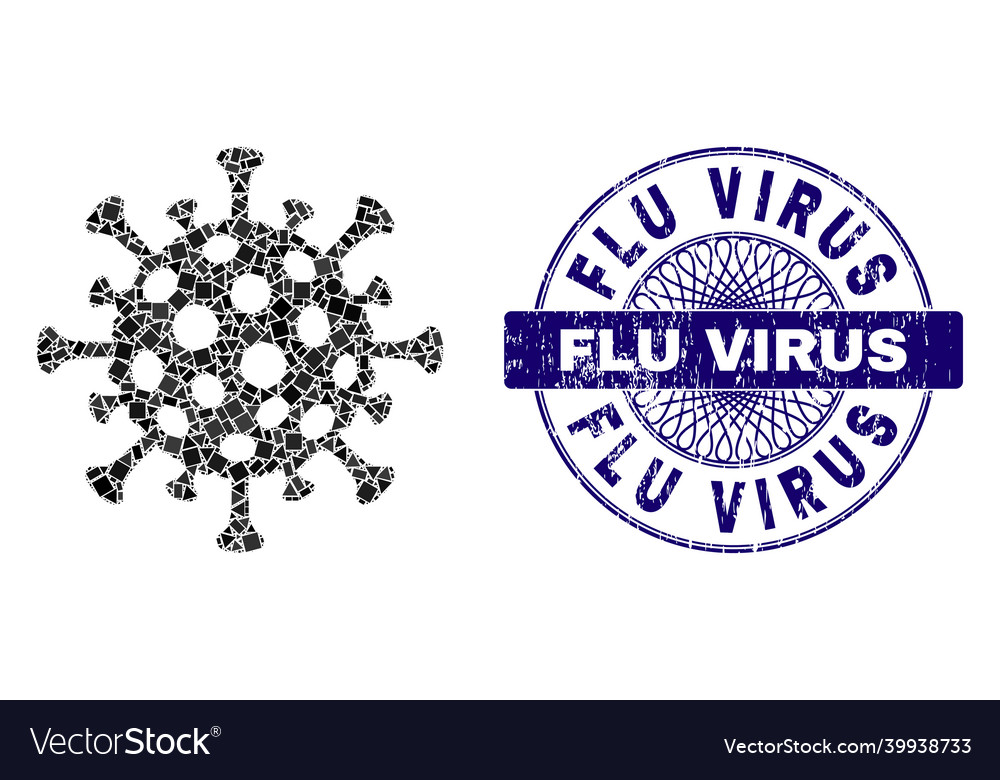 Rubber flu virus stamp seal and geometric