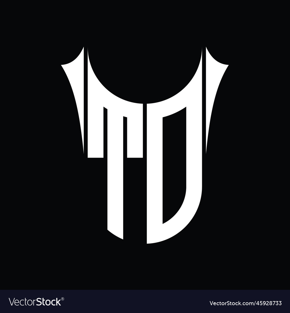 Td logo monogram shield sharp half round shape