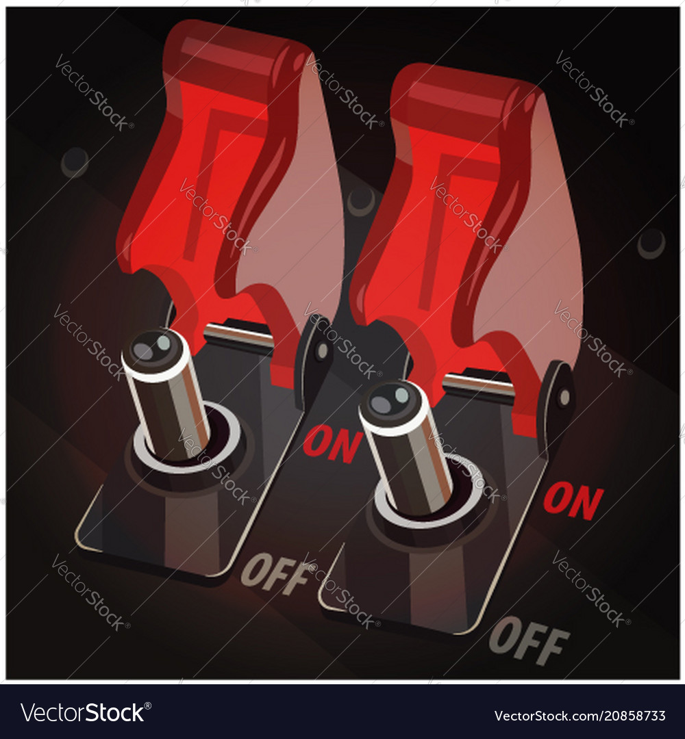 Toggle switches in off position Royalty Free Vector Image