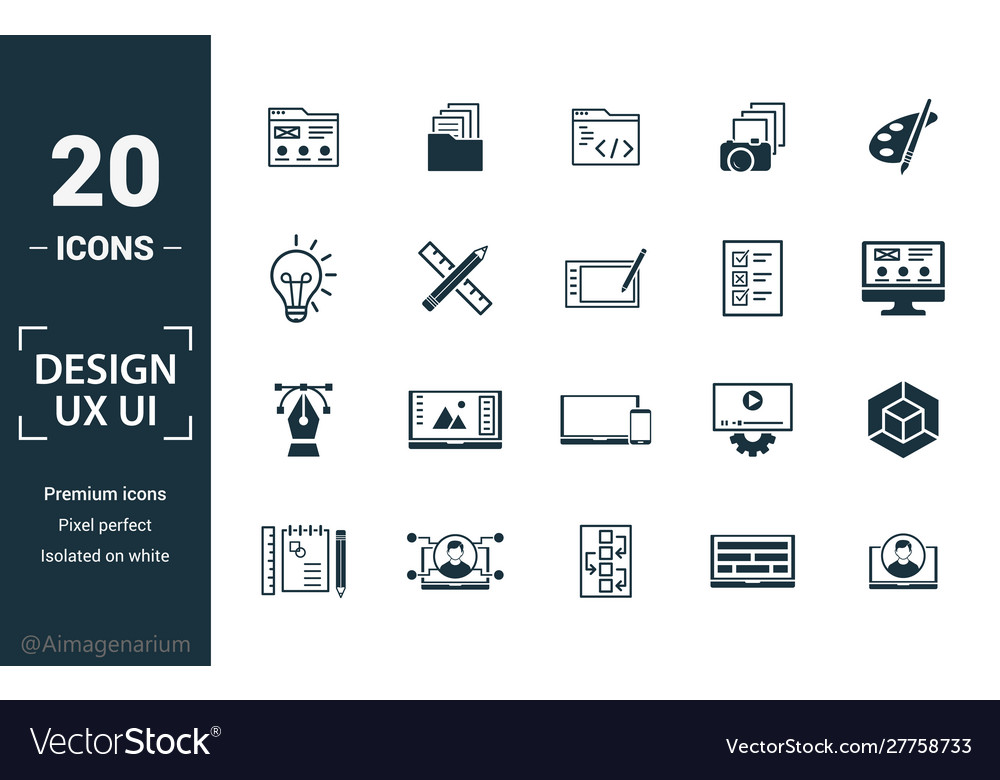 Ui icon set include creative elements search done vector image Ui icon set include creative elements search done